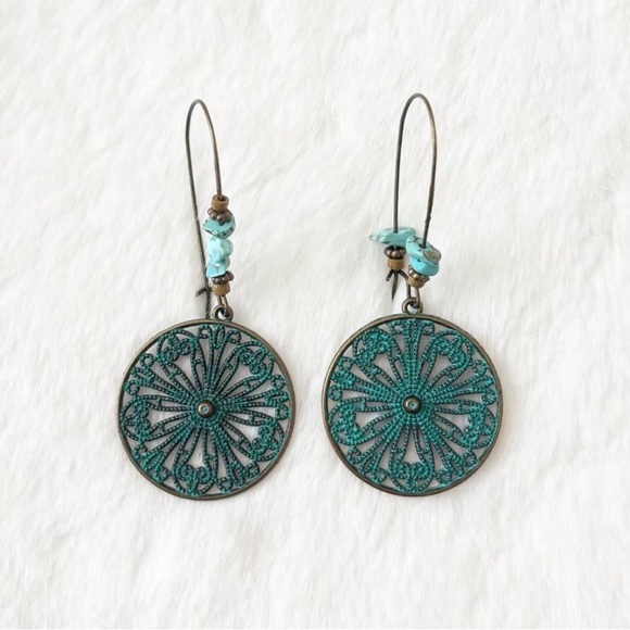 Jewelry - 5/$15 🩷 MUST BUNDLE Turquoise Filigree Drop Earrings